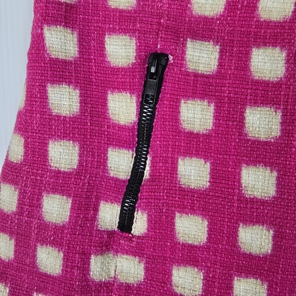 Topshop Women's Pink And White Geometric Print Mini Skirt Size 6 Barbiecore - Picture 3 of 9